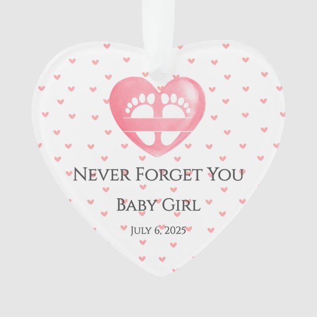 Eternal Heart Ornament Miscarriage Keepsake (Front)