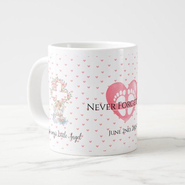 Eternal Hearts-Angel Baby Memorial Photo Mug 20oz (Front Left)