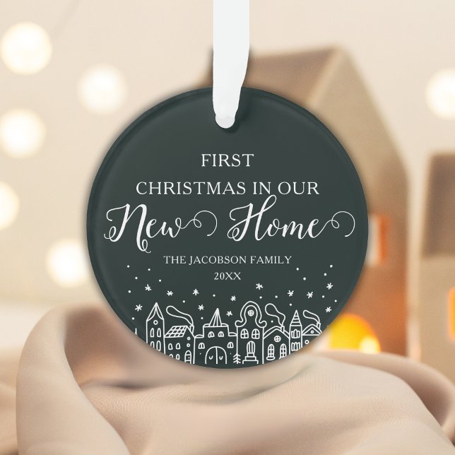 Eternal Home Glow - Olive Green First Christmas  Ornament (Creator Uploaded)