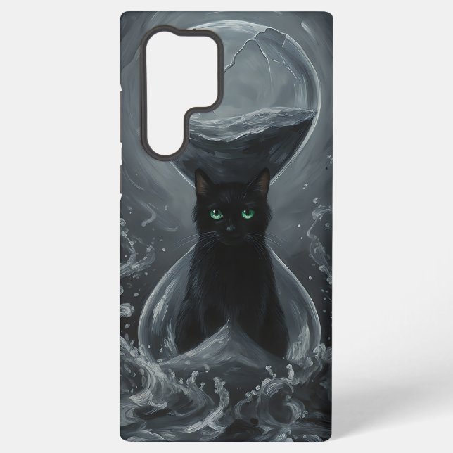 Eternal Hourglass: The Black Cat of Time Samsung Galaxy S22 Ultra Case (Back)