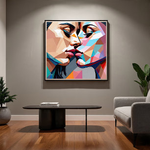Eternal Kiss Mosaic Canvas Print