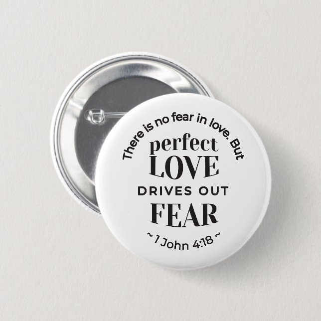 Eternal Love - 1 John 4:18 Scripture Quote Art 6 Cm Round Badge (Front & Back)