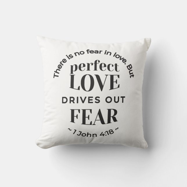 Eternal Love - 1 John 4:18 Scripture Quote Art Cushion (Front)