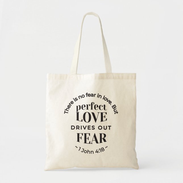 Eternal Love - 1 John 4:18 Scripture Quote Art Tote Bag (Front)