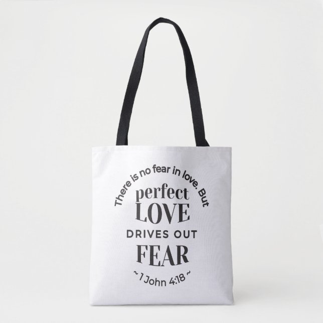 Eternal Love - 1 John 4:18 Scripture Quote Art Tote Bag (Front)