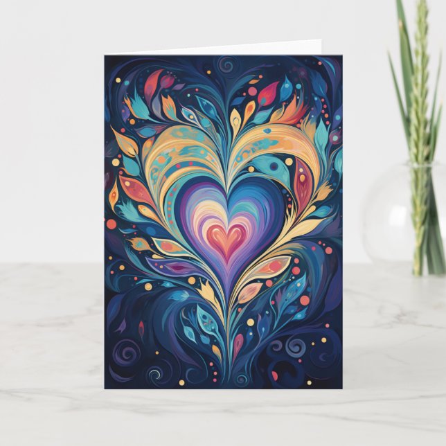 Eternal Love Abstract Art Holiday Card (Front)
