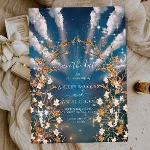Eternal Love Baroque Floral Themed Save The Date Invitation