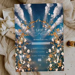 Eternal Love Baroque Floral Themed Wedding RSVP Card
