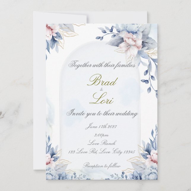 Eternal Love Classic Wedding Invitation (Front)
