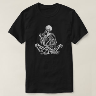 Eternal Love Embracing Skeleton Couple Gothic T-Shirt