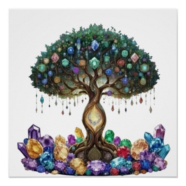 Eternal love gemstone tree best gift for lovers poster (Front)