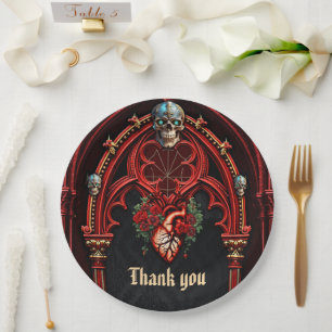Eternal love in the shade of roses. paper plate