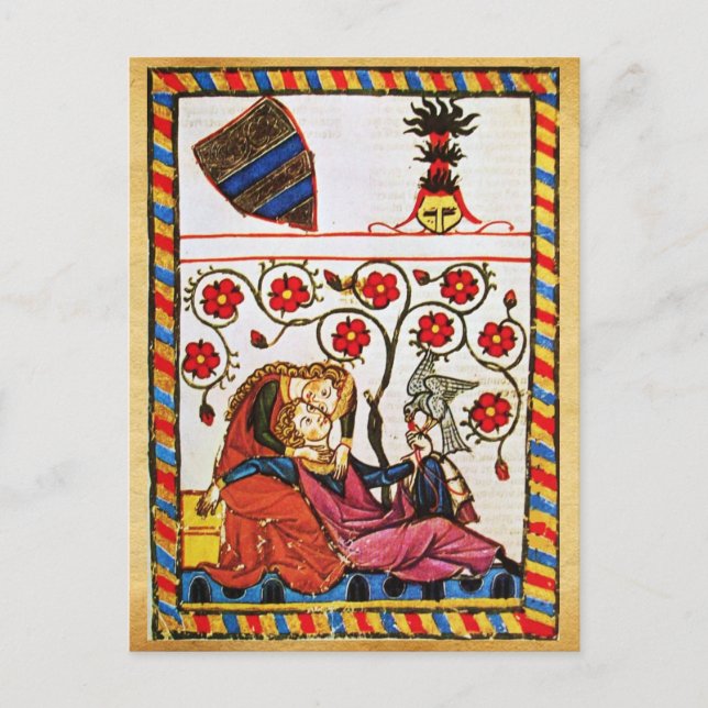 ETERNAL LOVE MINIATURE PARCHMENT,VALENTINE'S DAY HOLIDAY POSTCARD (Front)