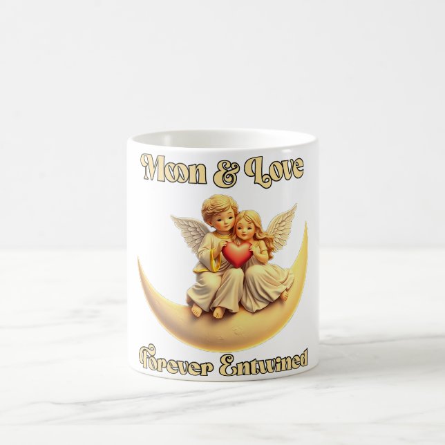 Eternal Love on a Crescent Moon Coffee Mug (Center)
