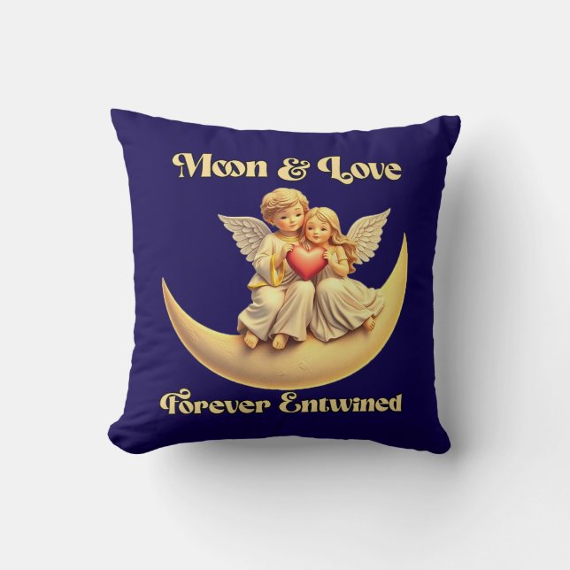 Eternal Love on a Crescent Moon Cushion (Front)