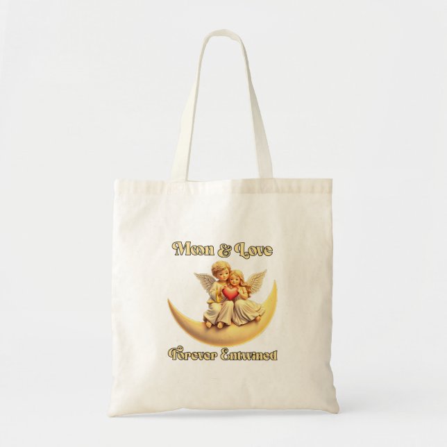 Eternal Love on a Crescent Moon Tote Bag (Front)