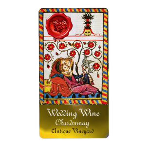 ETERNAL LOVE, RED WAX SEAL Wedding  White Wine