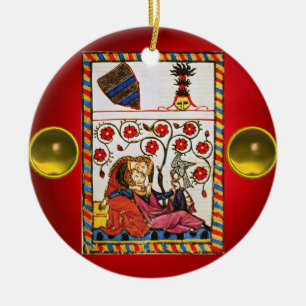 ETERNAL LOVE red yellow gem Ceramic Tree Decoration