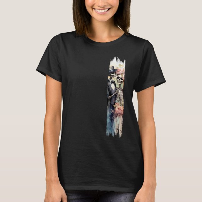 Eternal Love Skeletons Brushstroke Paint T-Shirt (Front)