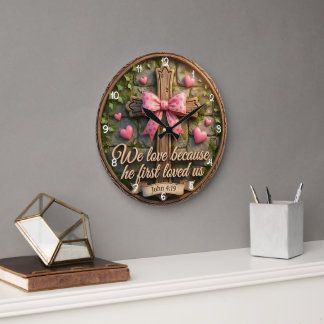 Eternal Love Stone Cross Heritage Large Clock