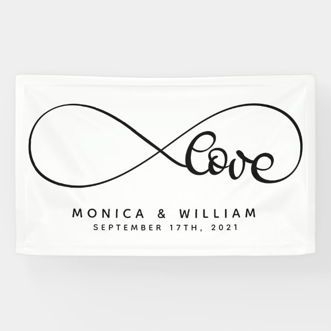 Eternal Love Symbol | Add Your Name & Date Banner (Horizontal)