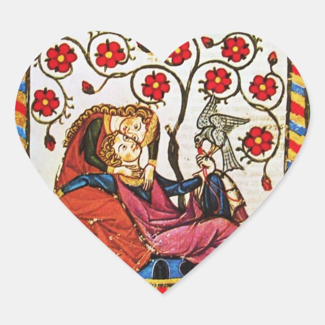 ETERNAL LOVE VALENTINE'S DAY HEART PARCHMENT HEART STICKER (Front)