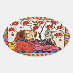 ETERNAL LOVE VALENTINE'S DAY OVAL PARCHMENT OVAL STICKER