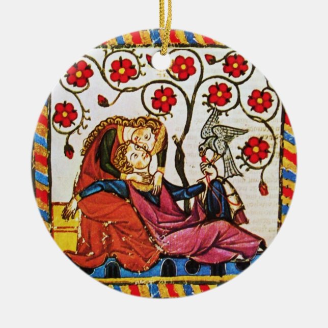 ETERNAL LOVE VALENTINE'S DAY PARCHMENT CERAMIC TREE DECORATION (Front)