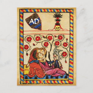 ETERNAL LOVE VALENTINE'S DAY PARCHMENT MONOGRAM HOLIDAY POSTCARD