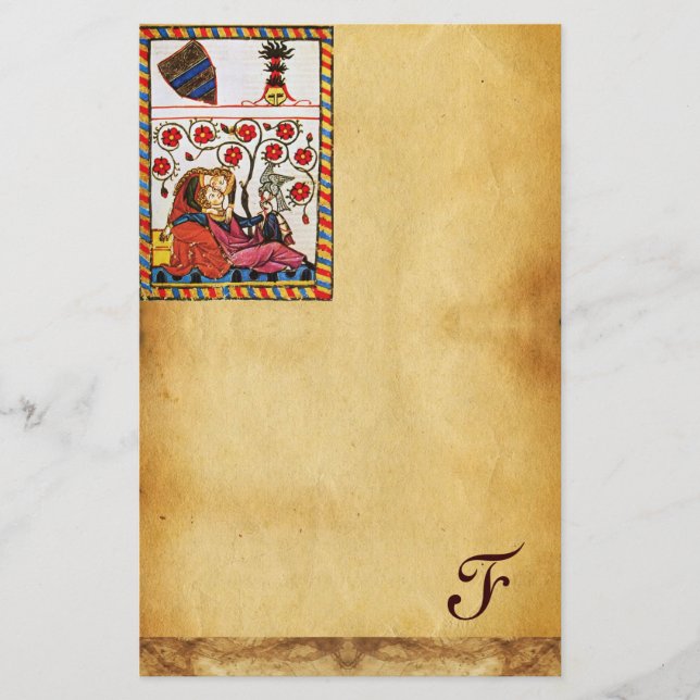 ETERNAL LOVE VALENTINE'S DAY PARCHMENT MONOGRAM STATIONERY (Front)