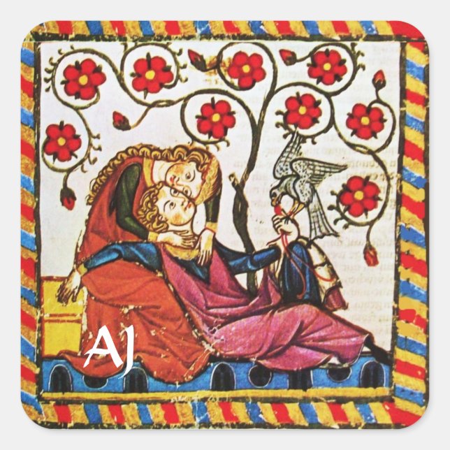 ETERNAL LOVE VALENTINE'S DAY PARCHMENT SQUARE STICKER (Front)