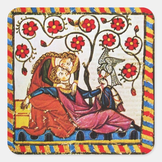 ETERNAL LOVE VALENTINE'S DAY PARCHMENT SQUARE STICKER (Front)