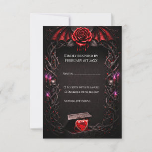 Eternal Night Gothic Vampire Wedding Dark Romance  RSVP Card