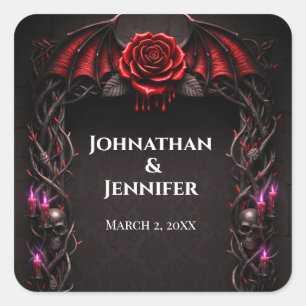 Eternal Night Gothic Vampire Wedding Dark Romance Square Sticker