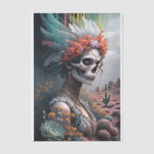 Eternal Princess Warrior, Native American Skull Tissue Paper