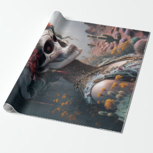 Eternal Princess Warrior, Native American Skull Wrapping Paper
