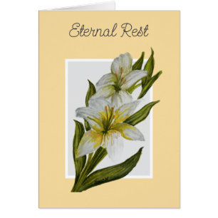 Eternal Rest Mass Offering Sympathy Card - Lilies