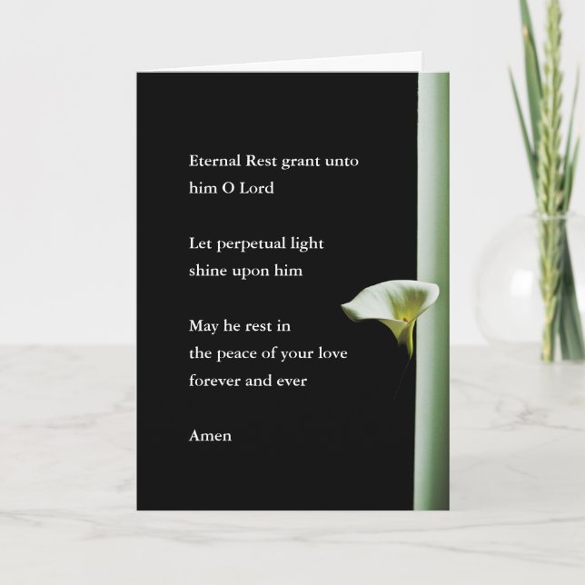 Eternal Rest Prayer Bereavement Card (Front)