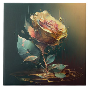 Eternal Rose - Delicate and Graceful Floral Art Tile