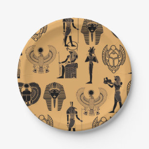 Eternal Sands: Egyptian Antique Elegance for Time Paper Plate