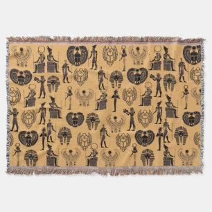 Eternal Sands: Egyptian Antique Elegance for Time Throw Blanket