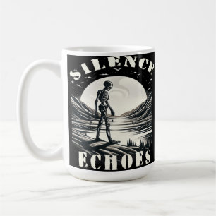 Eternal Solitude: A Skeleton Walking Through Coffee Mug