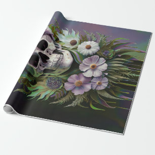 Eternal Soul, Earthy Gothic Skull, Mother Nature Wrapping Paper