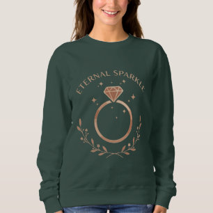 Eternal Sparkle Elegant Rose Gold Diamond Ring Sweatshirt