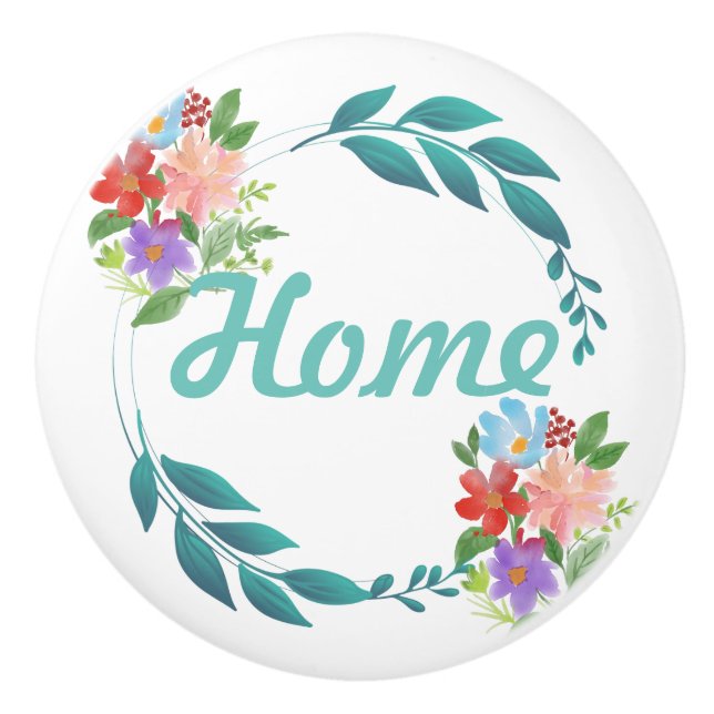 Eternal Spring Colours & Flowers Ceramic Knob (Front)