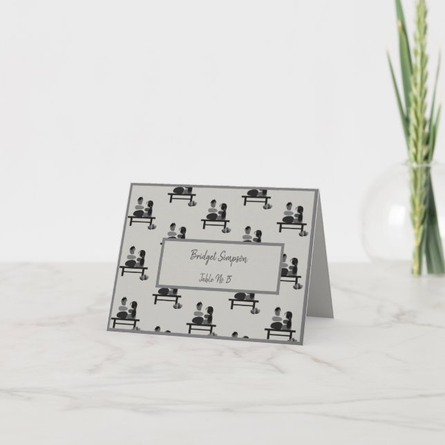Eternal Stone couple Boho guest seating card (Front)