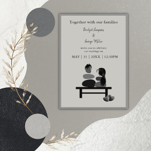 Eternal Stone couple Boho wedding invitation