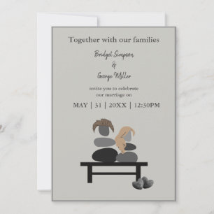 Eternal Stone couple Boho wedding invitation