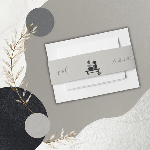 Eternal Stone couple Boho wedding Invitation Belly Band