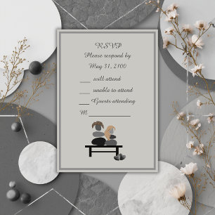 Eternal Stone couple Boho wedding  RSVP Card